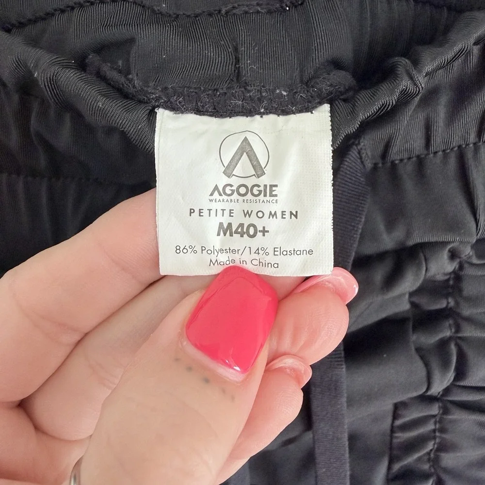 Agogie‎ Women's Petite Medium 40+ Wearable Resistance Pants Black Workout Gear